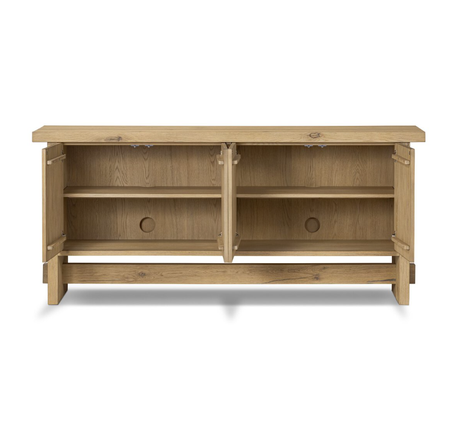 Amber Lewis X Four Hands Norely Sideboard: Open Cabinet View