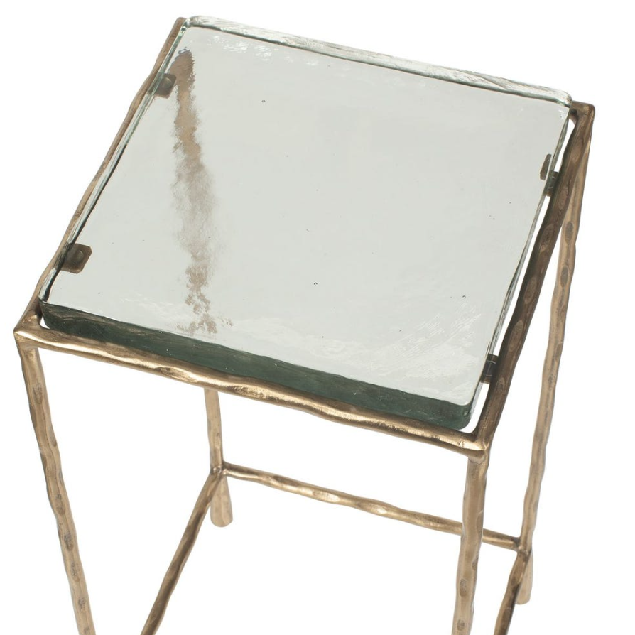 Ovard Accent Table: Top Glass Tabletop View