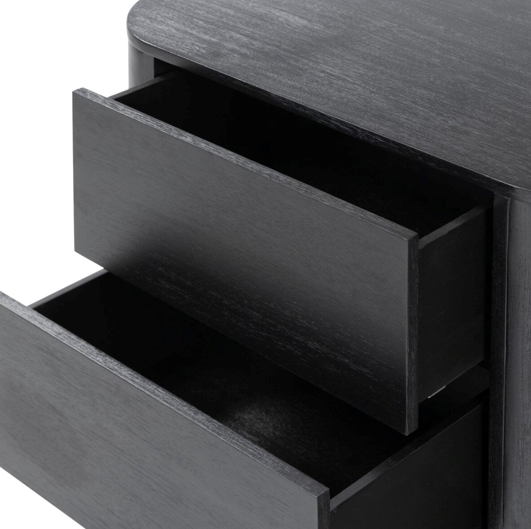 Paden Nightstand: Up-Close Open Drawers View