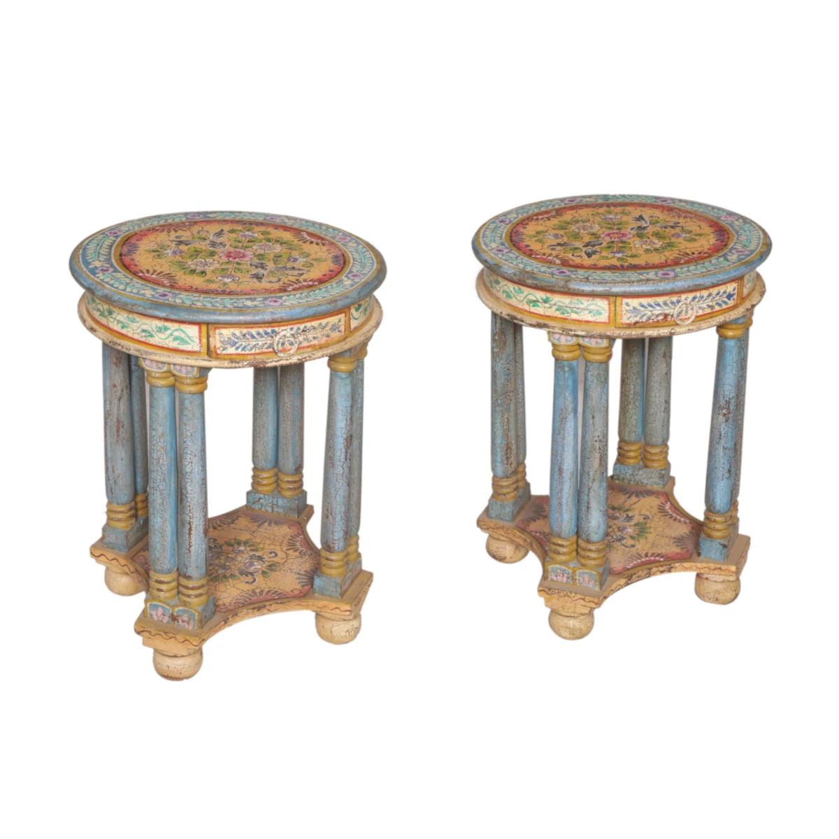 Painted Wooden Stool: Available at City Home PDX