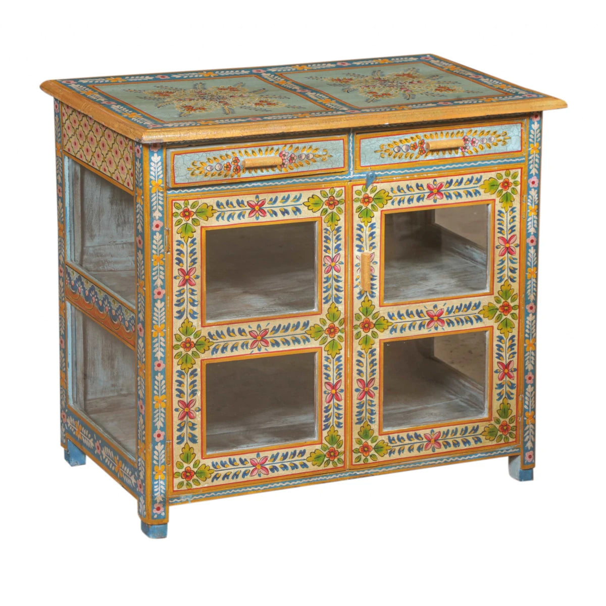 Handmade Painted Teak Cabinet-Style Two: Product View