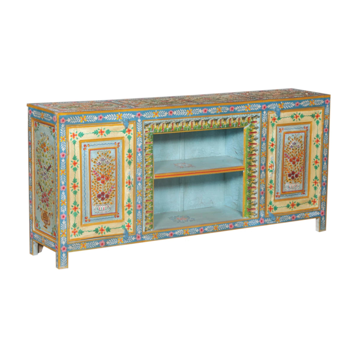 Wooden Painted Cabinet with Glass-Style E: Product View