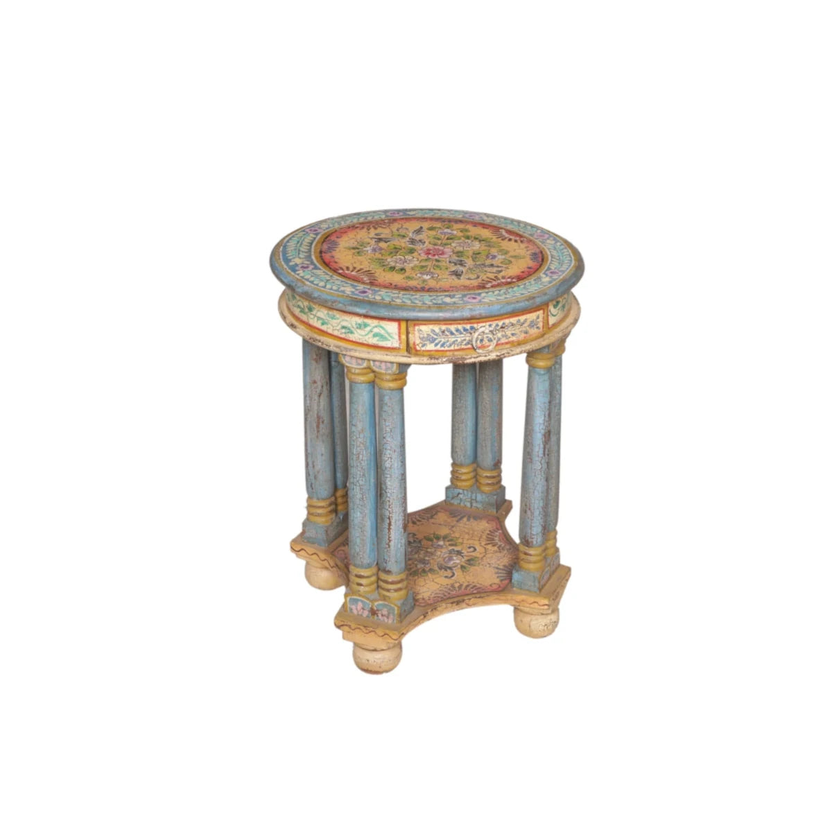 Painted Wooden Stool: Style 1 Product View