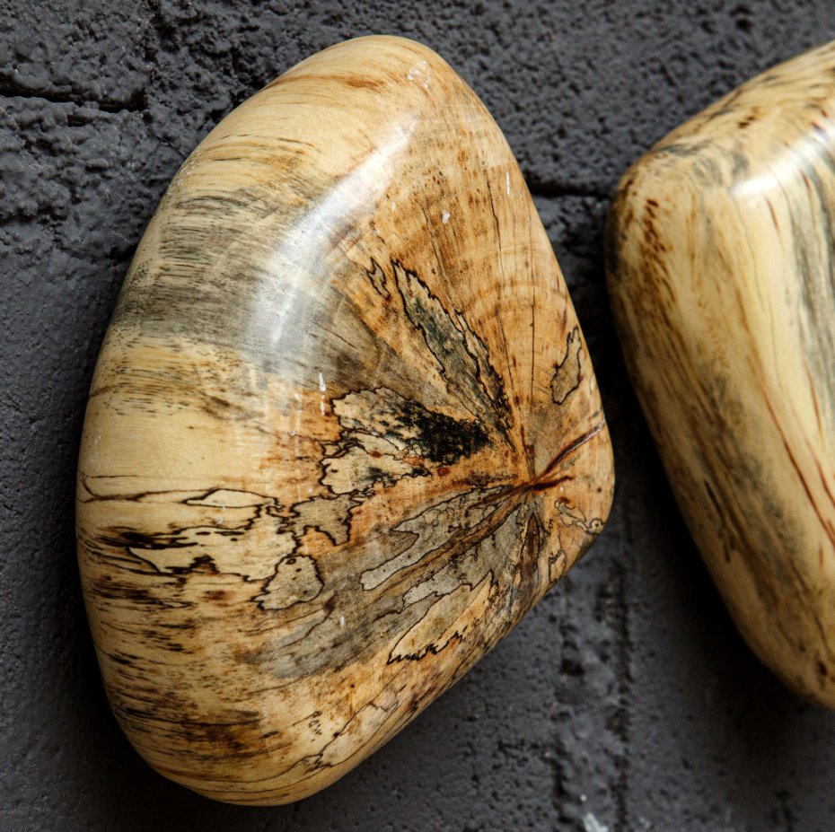 Set of 9 Pebbles Wood Wall Decor: Up-Close Product View