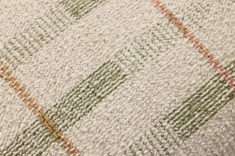 Ivory/Green Pillow: Up-Close Product View