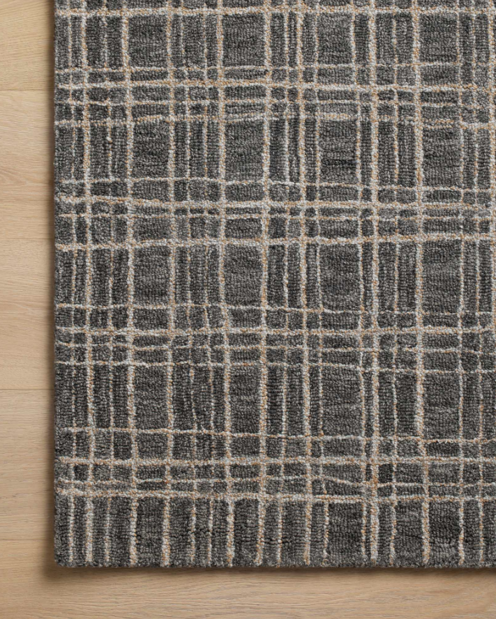Chris Loves Julia Polly Rug in Graphite/Pebble: Up-Close Pattern View