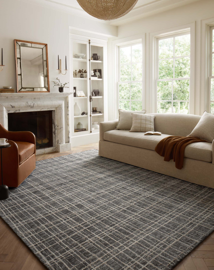 Chris Loves Julia Polly Rug in Graphite/Pebble: Product Style View