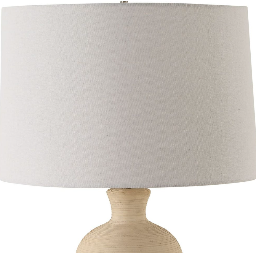 Pueblo Table Lamp: Hardback Drum Linen Shade