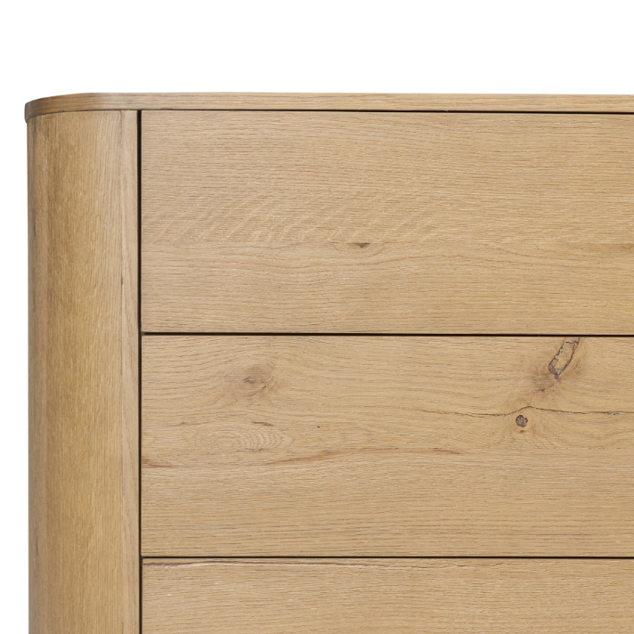 Paden 6 Drawer Dresser: Up-Close Front Product Corner View