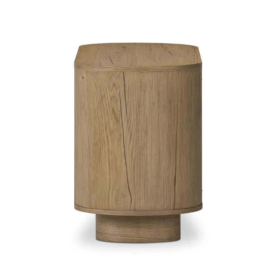 Paden Nightstand-Worn Oak Veneer: Product Side View