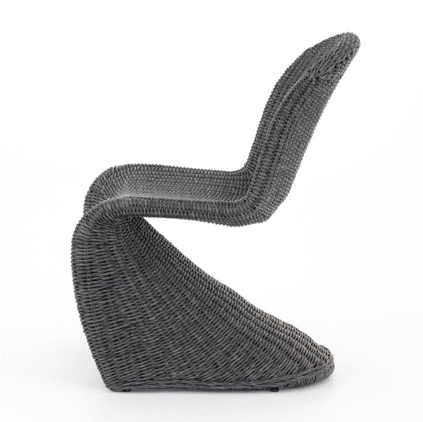 Portia Outdoor Dining Chair in Vintage Coal: Product Side View