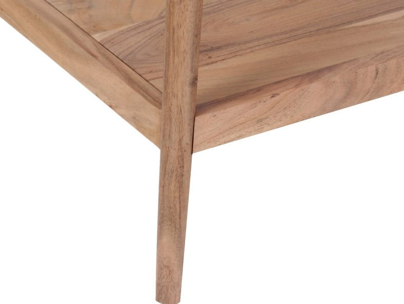 Portola End Table in Natural Finish: Up-Close Table Leg View