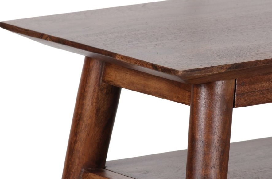 Portola Recliner Table in Walnut Finish: Up-Close Tabletop View
