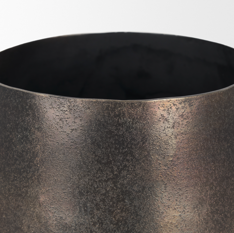 Quade Textured Metal Planters: Up-Close Product View