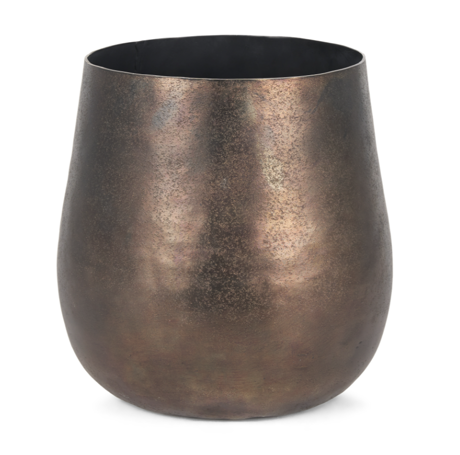 Quade Textured Metal Planters-Size Large: Available at City Home PDX