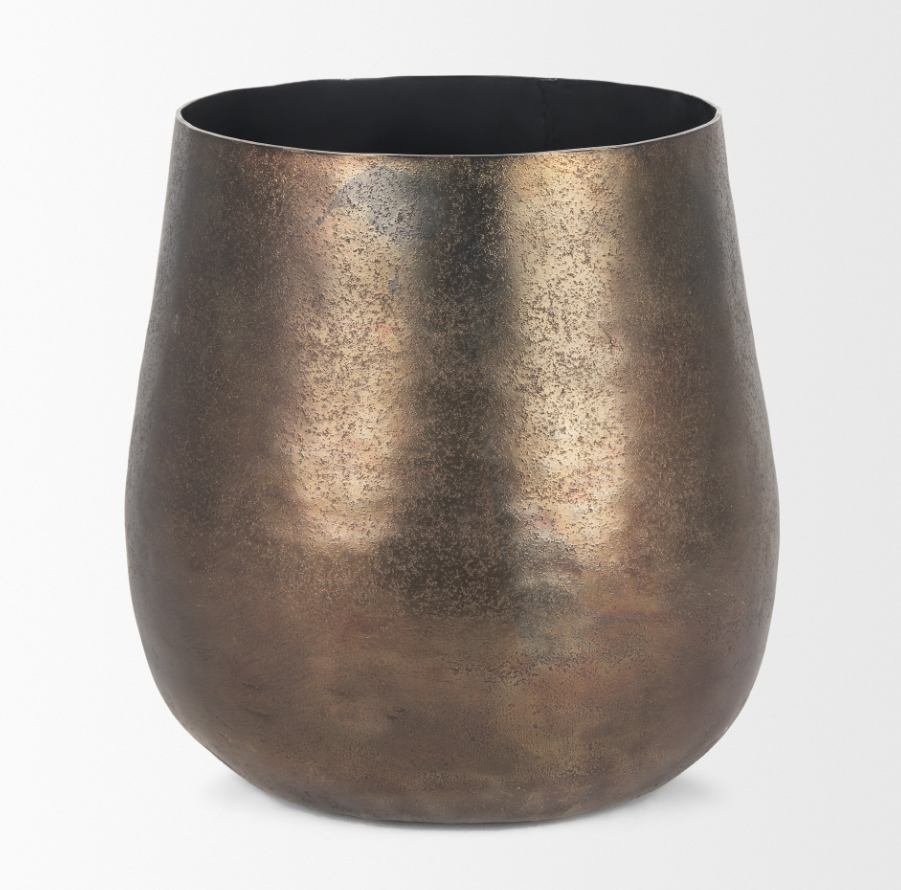 Quade Textured Metal Planters-Size Large: Product View