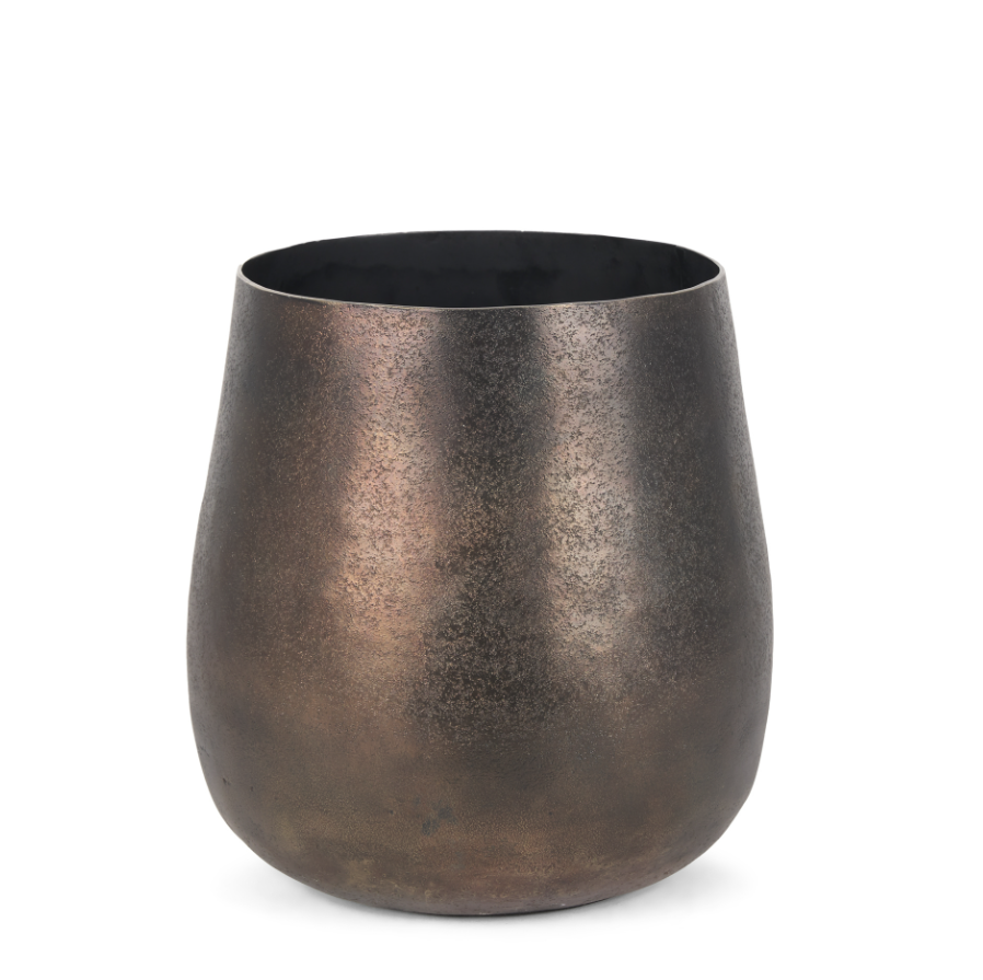 Quade Textured Metal Planters-Size Small: Available at City Home PDX
