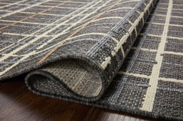 Rainer Rug in Charcoal/Multi: Folded View