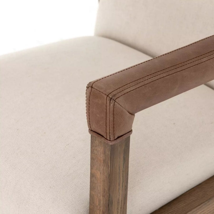 Reuben Desk Chair: Leather Detail View