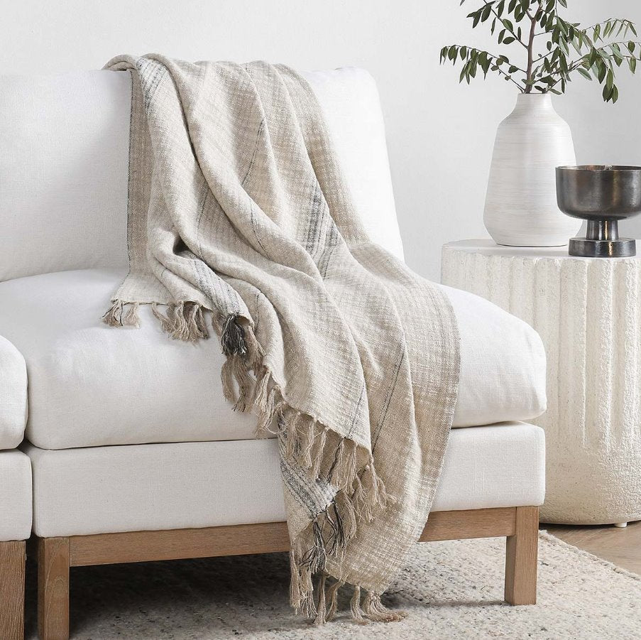 Ria Throw-Natural/Black: Product Style View