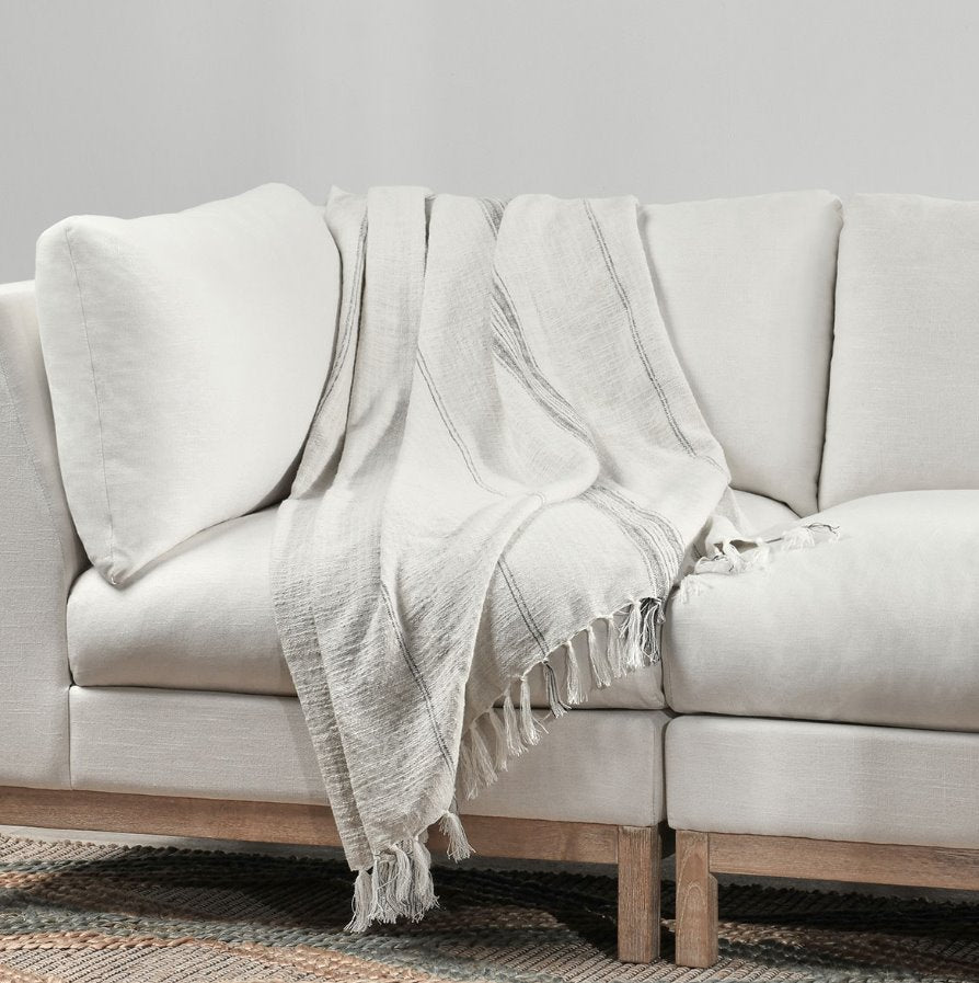 Ria Throw-Ivory/Gray: Product Style View