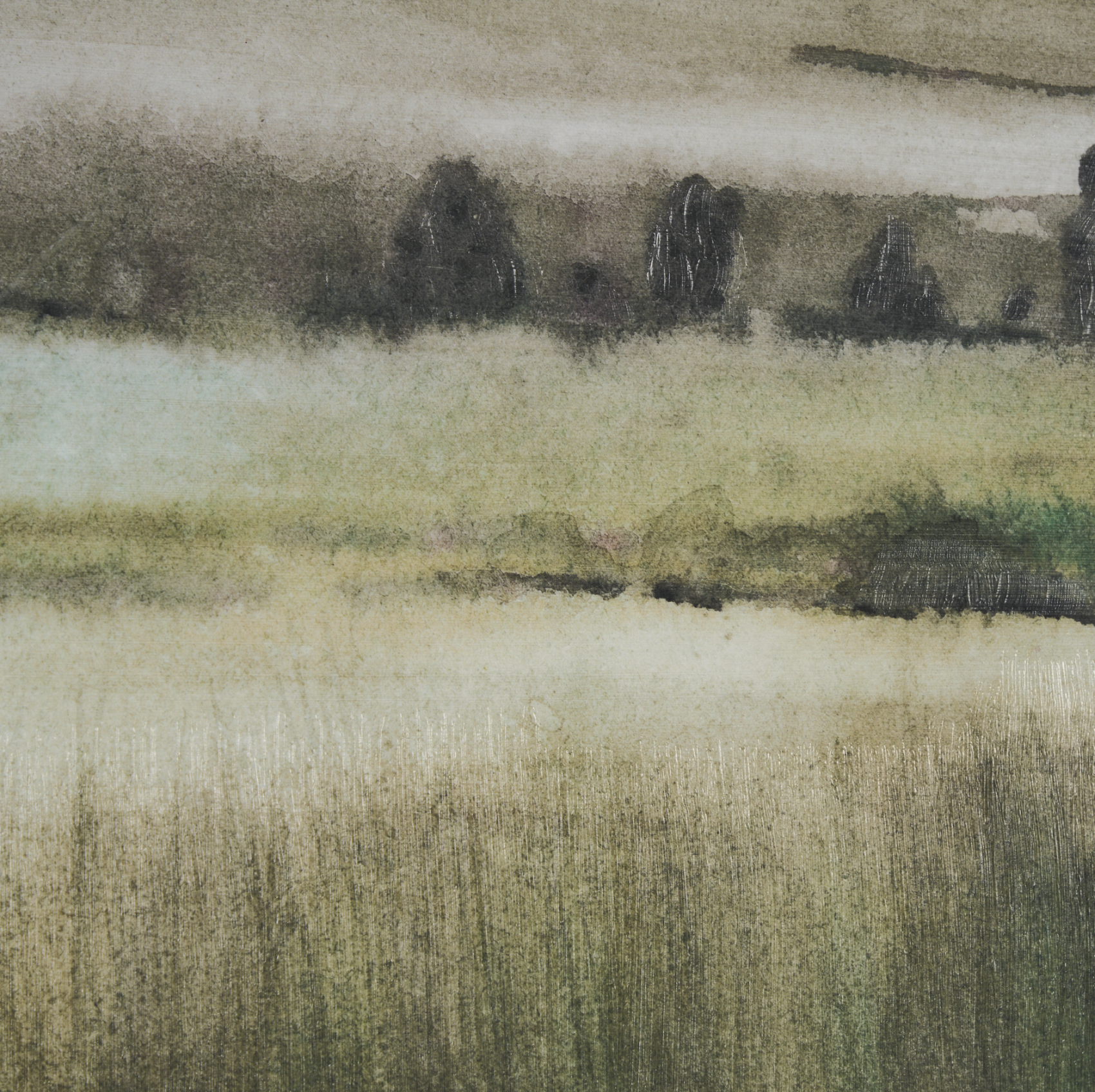 Rolling Fields Framed Art Print-Style II: Up-Close Print View