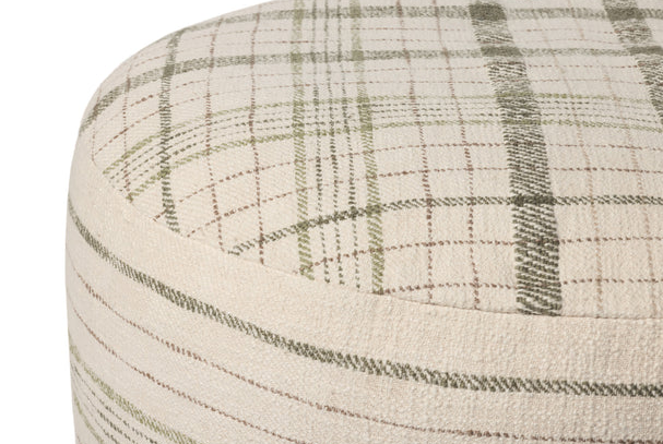 Chris Loves Julia x Loloi Round Cream Pouf: Product Corner View