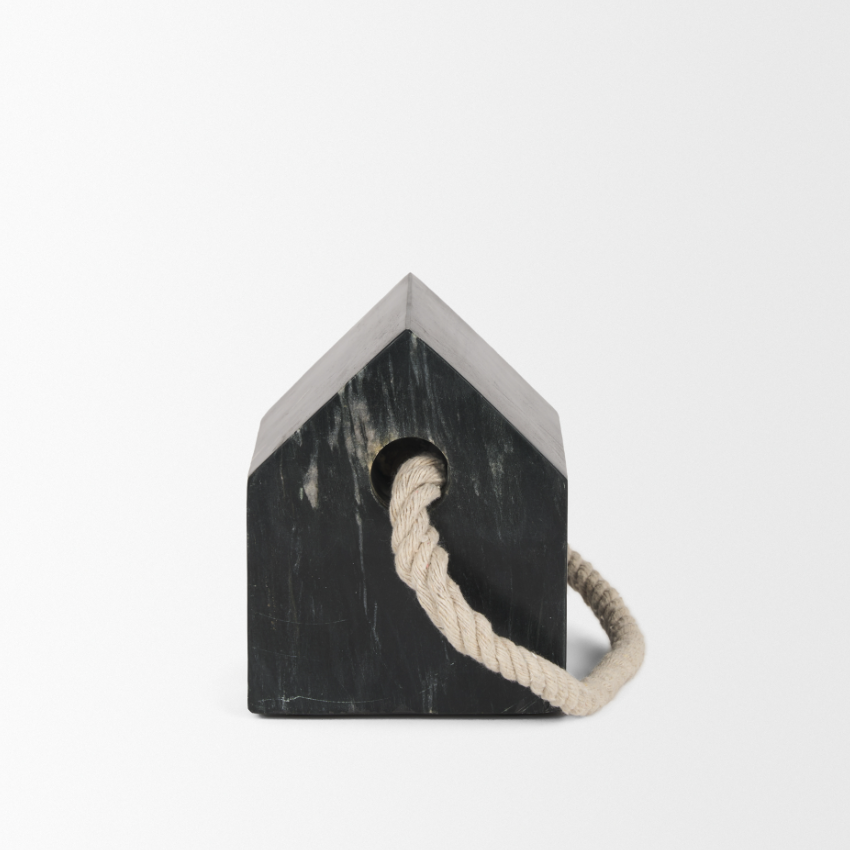 Raena House Door Stopper-Black Marble: Product View