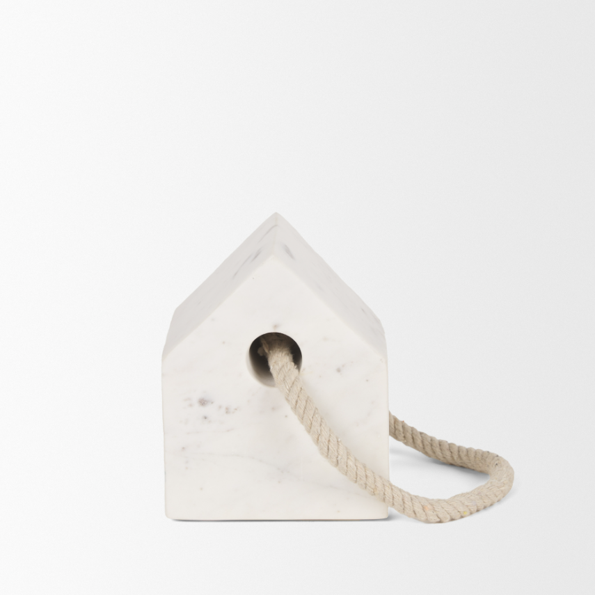 Raena House Door Stopper-White Marble: Product View