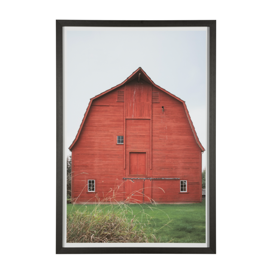 Red Barn I Framed Wall Art: Available at City Home PDX