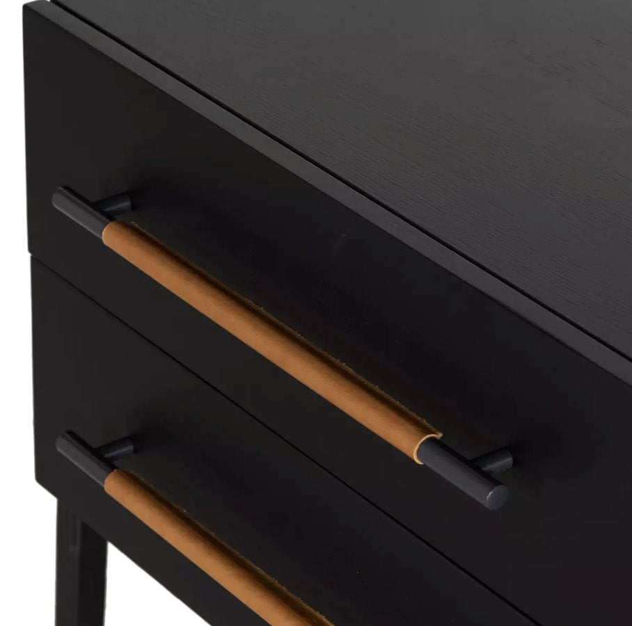 Rosedale Nightstand in Ebony Oak Veneer: Product Hardware View