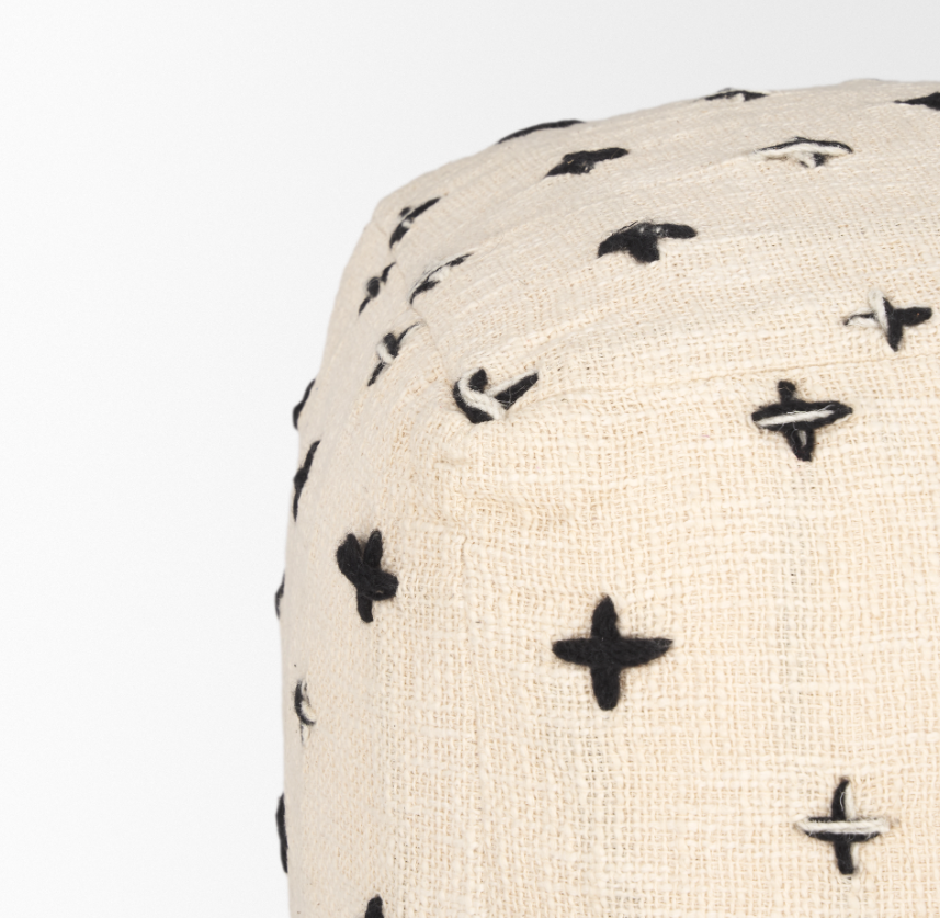 Saanvi Wool Pouf: Product Corner View