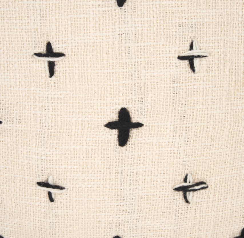 Saanvi Wool Pouf: Product Cross Pattern View