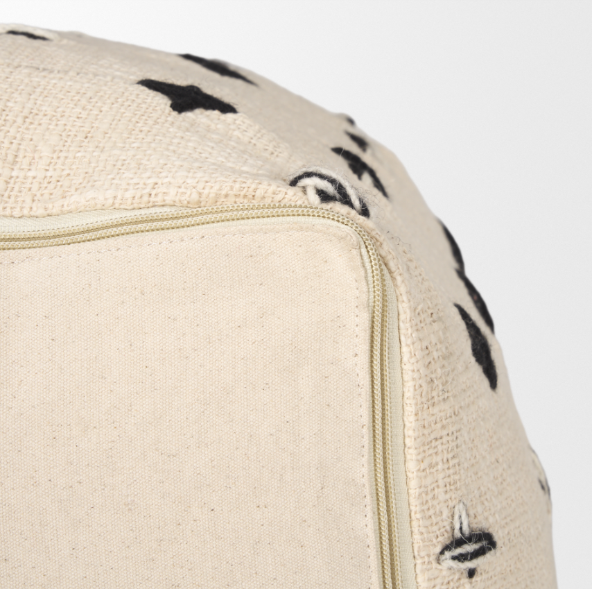 Saanvi Wool Pouf: Underneath Product View