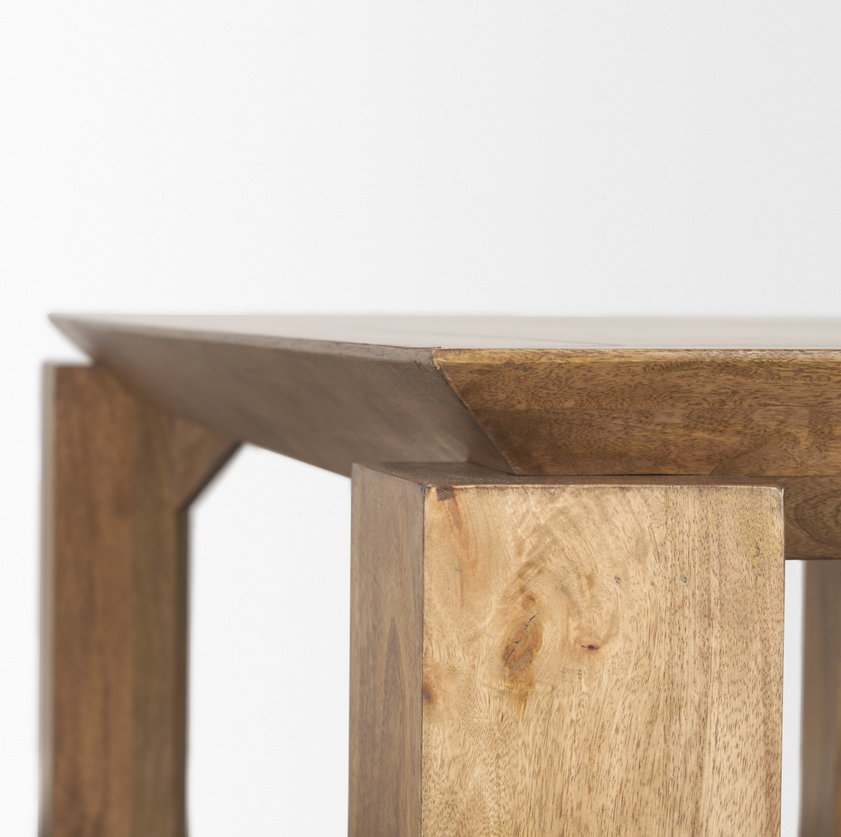 Sapphira Console Table: Tabletop Corner View