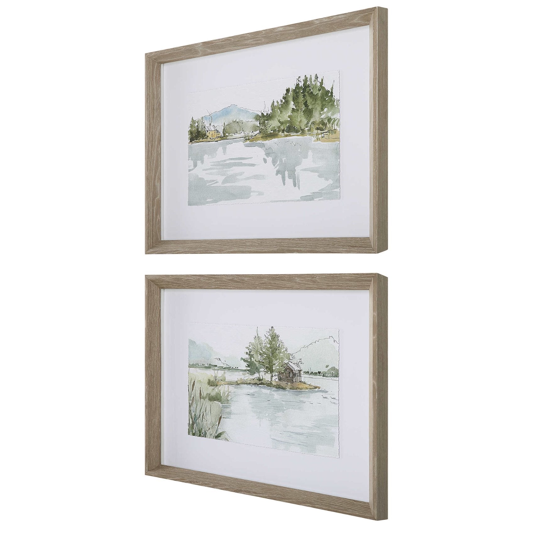 Serene Lake Framed Set of Two Prints: Product View