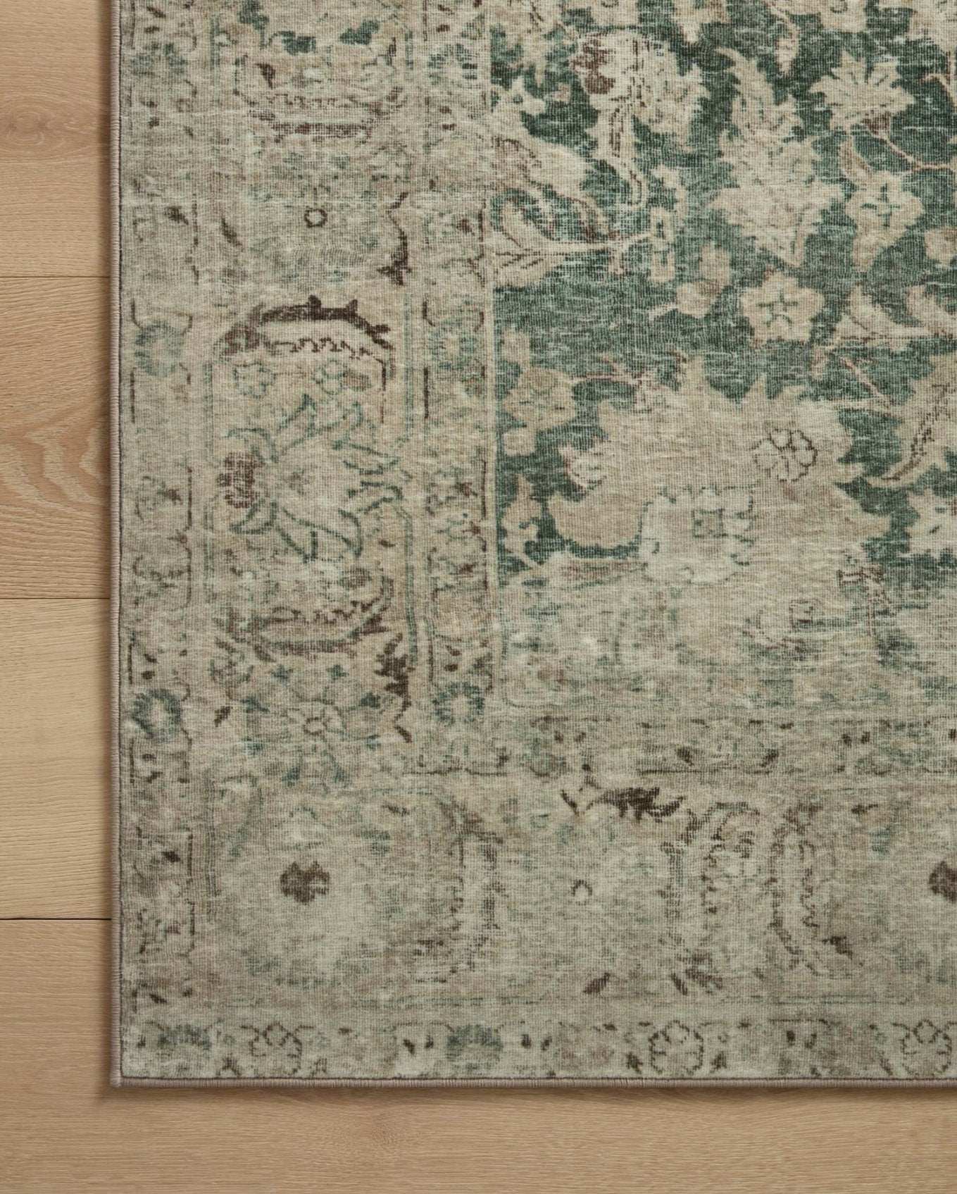 Sinclair Rug in Jade/Sand: Pattern View