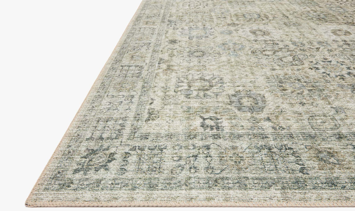Skye Rug in Natural/Sage: Product Pile Height View