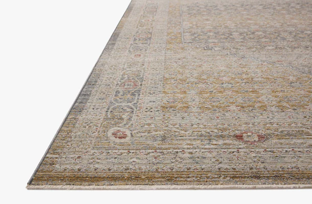 Chris Loves Julia x Loloi Ida Rug in Stone/Gold: Product Pile Height View