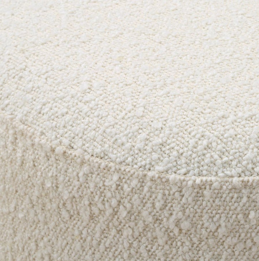 Swirls Ottoman: Boucle Fabric View