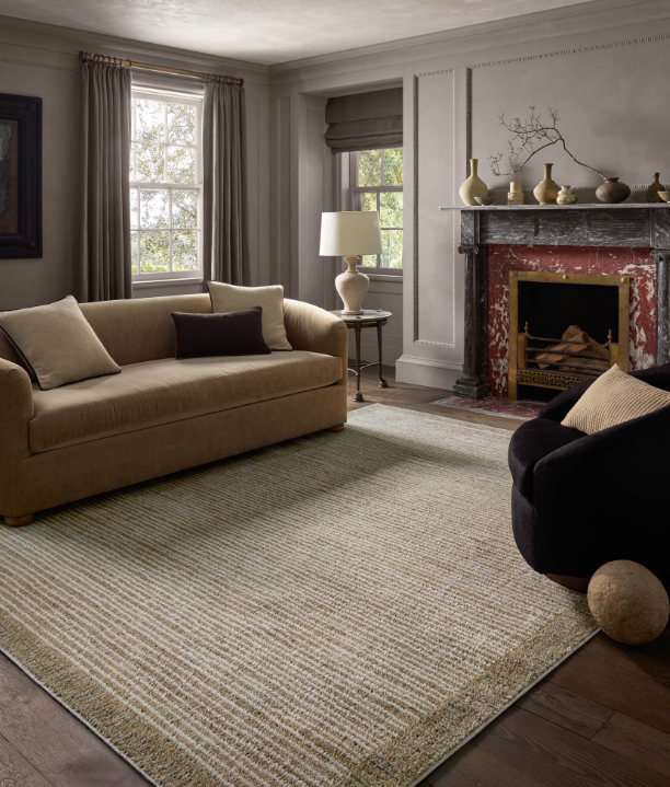 Jeremiah Brent X Loloi Bleecker Rug in Sand/Charcoal: Product Style View