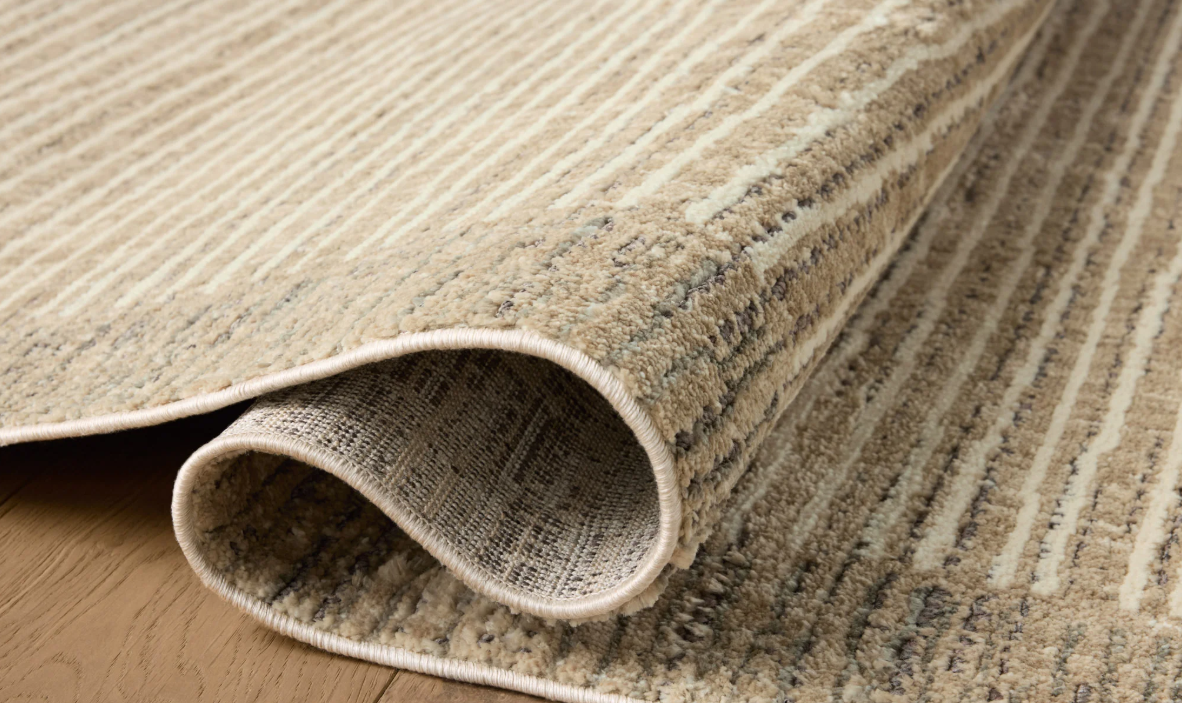 Jeremiah Brent X Loloi Bleecker Rug in Sand/Charcoal: Product Folded View