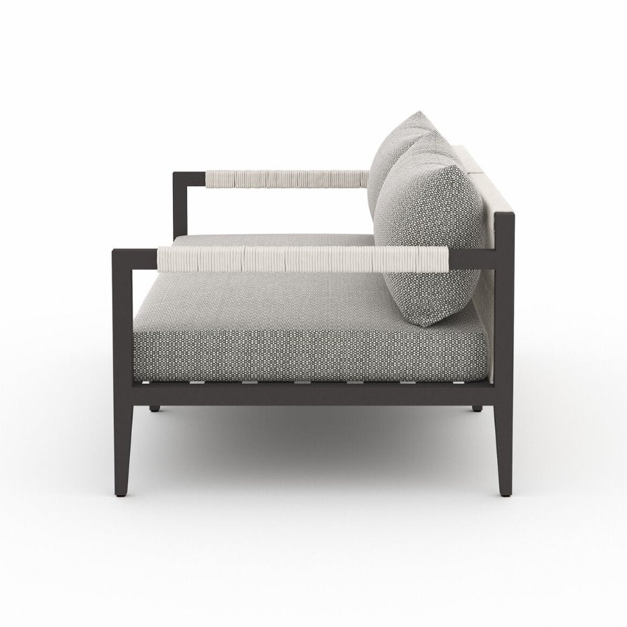 Sherwood Outdoor Sofa in Faye Ash: Product Side View