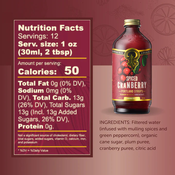 Portland Syrups Beverage Mixers - spiced cranberry