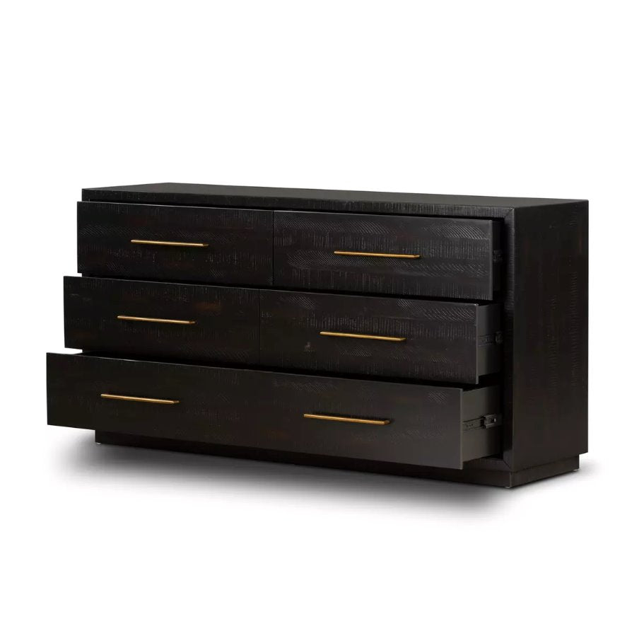 Suki 6 Drawer Dresser: Open Drawers View