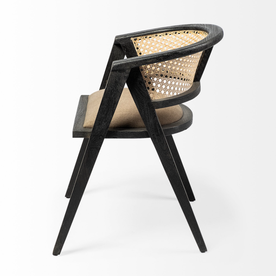 Tabitha Dining Chair-Black: Product Side View