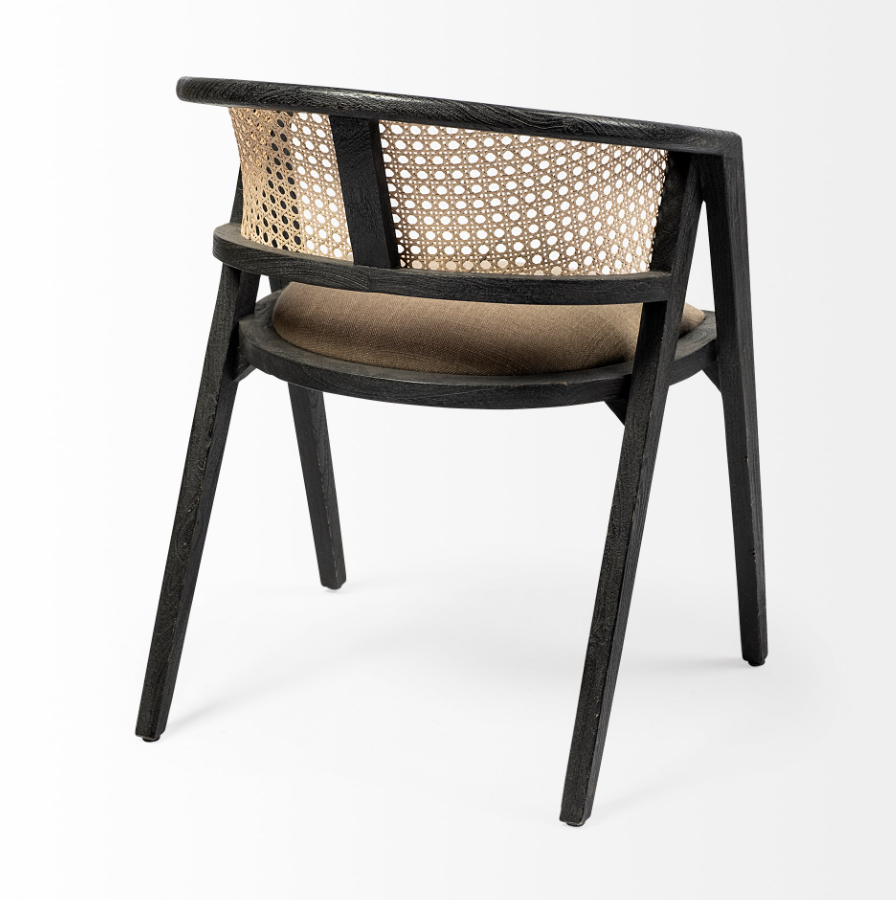 Tabitha Dining Chair-Black: Product Back View