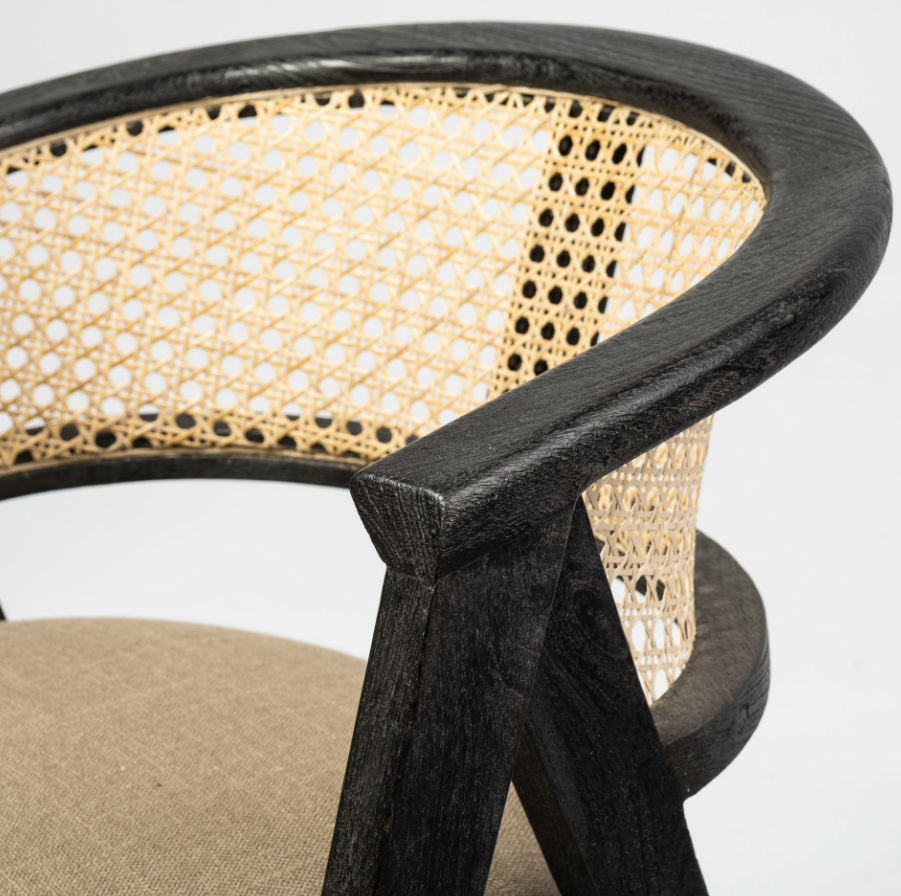 Tabitha Dining Chair-Black: Product Armrest View