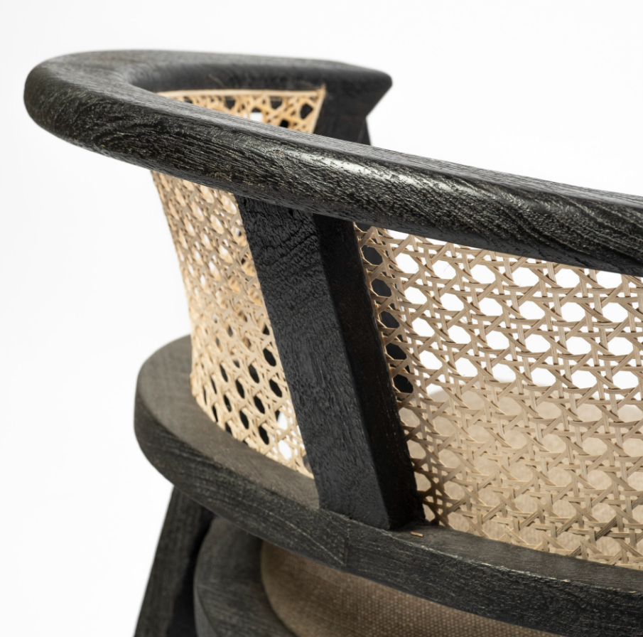 Tabitha Dining Chair-Black: Up-Close Product Back View