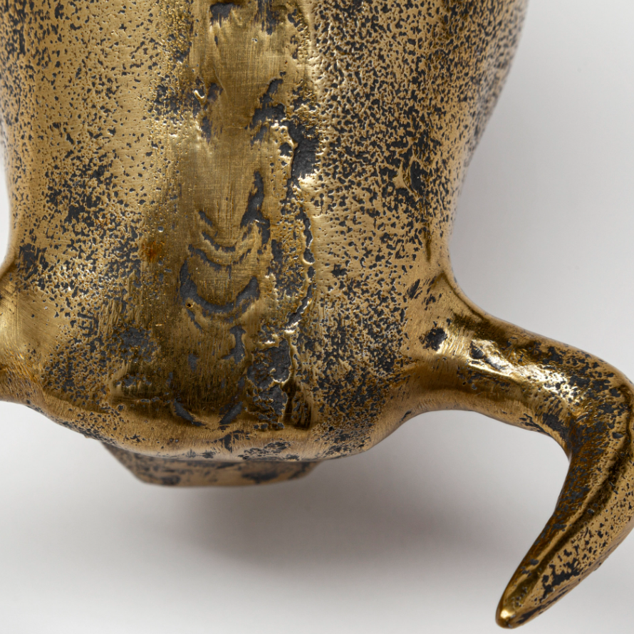Tauro Cast Aluminum Raging Bull-Gold Cast Aluminum: Up-Close Product View